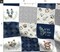 Woodland Quilt Patchwork Baby Boys Woodland Nursery Navy Blue Gray Forest Bear Badger Custom Printed Fabric by Spoonflower Various Fabrics by the Yard or Fat Quarter